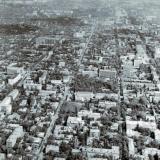 Краснодар. Над перекрёстком улиц Шаумяна и Советской, вид на север . 1986 год.