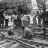 Краснодар. Работы на углу улиц Захарова и Тельмана. 4 сентября 1949 год.