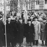 Краснодар. Сотрудники треста "СЕВКАВТИСИЗ" на Ноябрьской демонстрации 1957 года.
