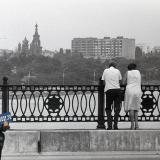 Краснодар. Вид на Свято-Троицкий собор с Тургеневского моста. 1987 год